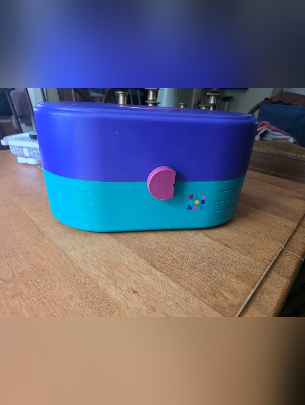 Caboodles Purple & Teal Cosmetic Organizer with Pink Latch
